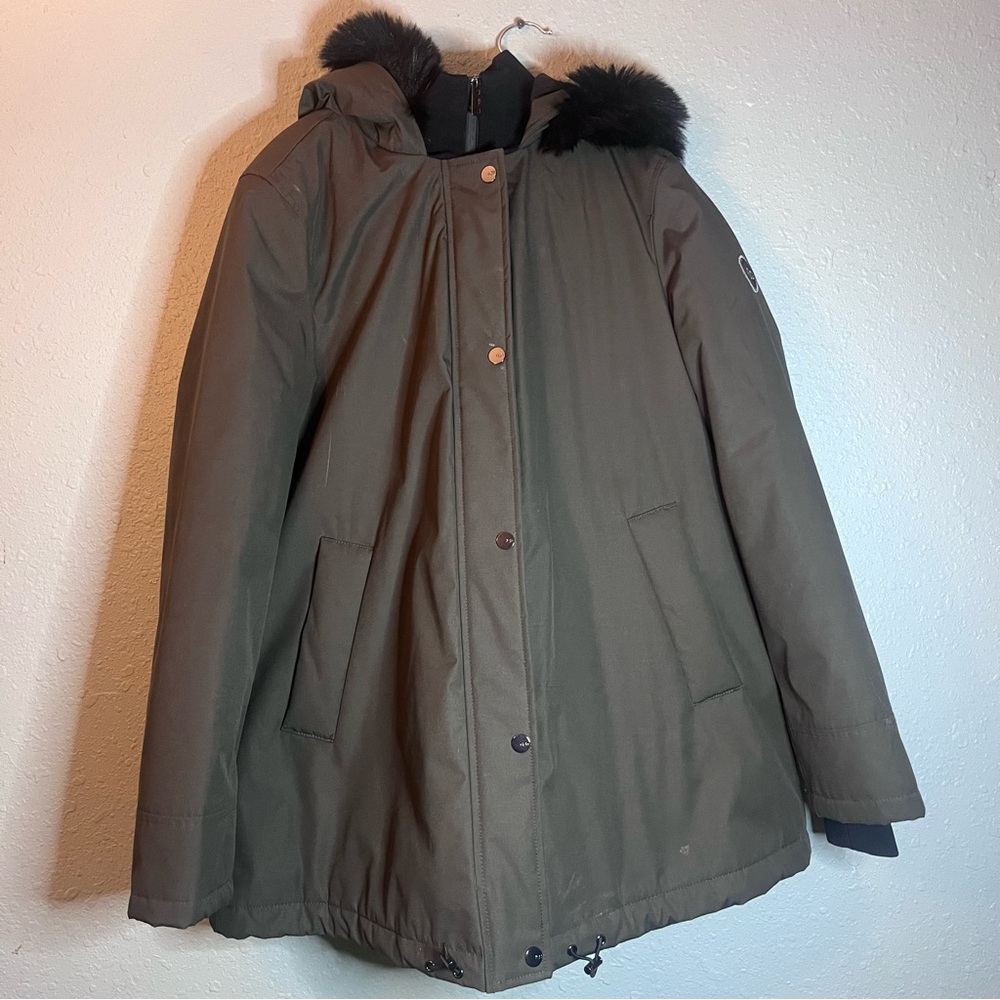 UGG Olive Green‎ Hooded Parka Faux Fur Trim Jacket Women’s Coat S